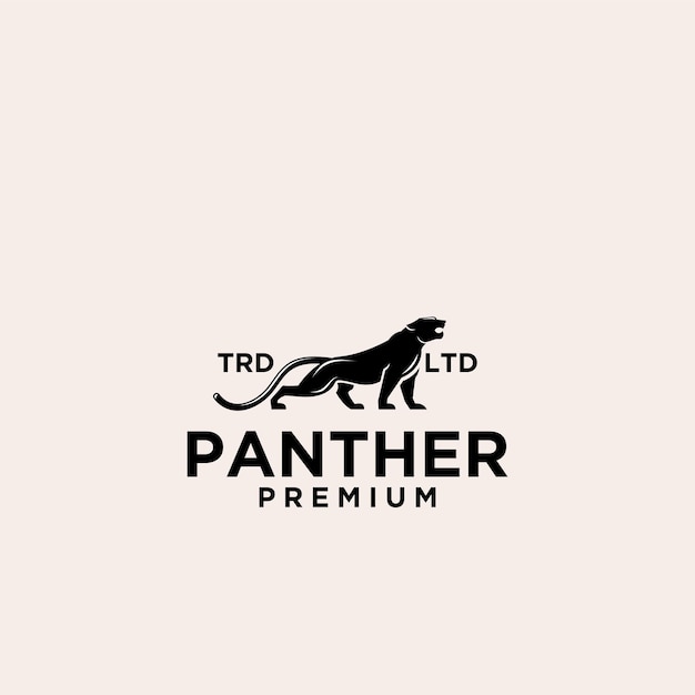Vektor premium-panther-vektor-schwarz-logo-design