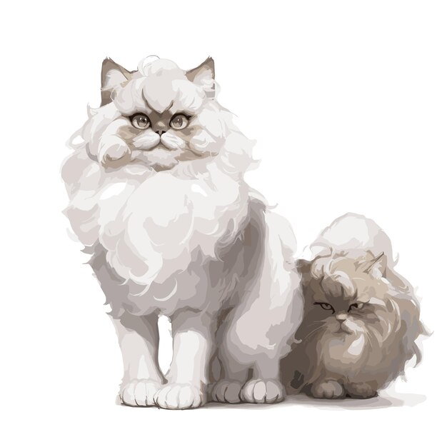 Vektor premium persian cat vector art bearbeitbar und in hoher qualität vollständig bearbeitbar