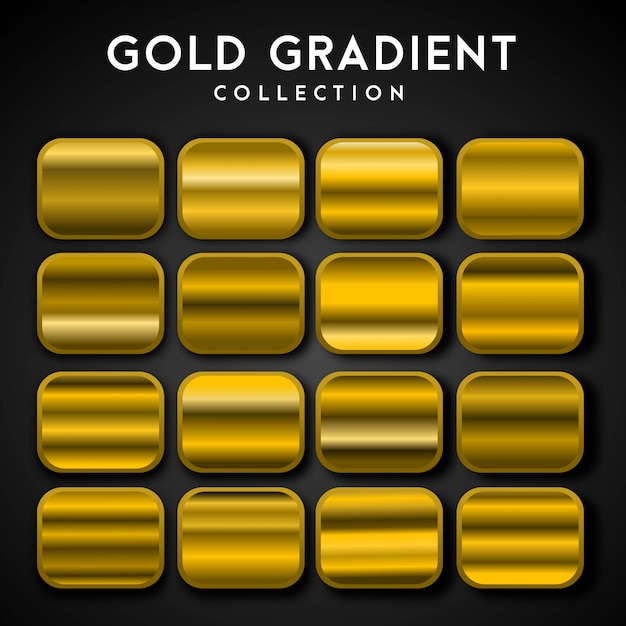 Vektor premium-set aus goldgradienten