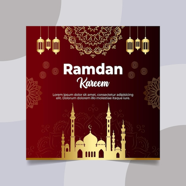 Premium-vektor der flachen ramadan-kareem-illustration premium-vektor