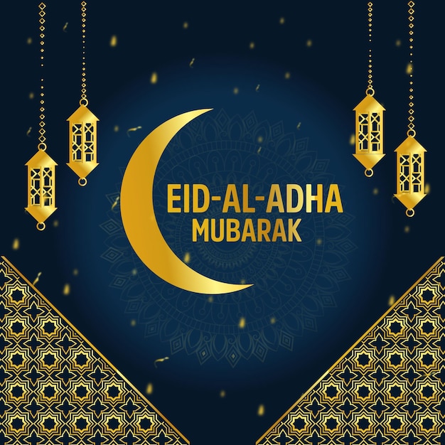Premium-vektor des islamischen festivals eid al adha mubarak