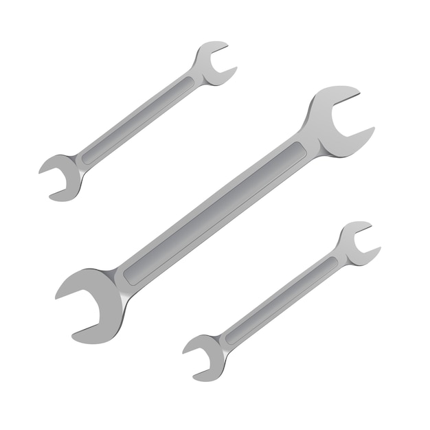 Premium-Vektor-Double-Open-End-Schlüsselwerkzeuge