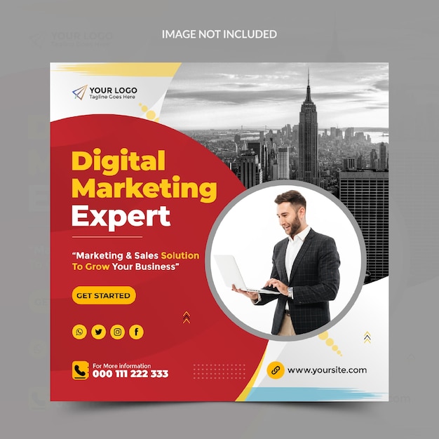 Premium-Vektor für Social-Media-Post-Banner von Experten für digitales Marketing