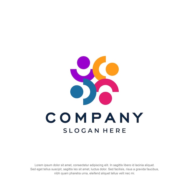 Premium-Vektor für Teamwork-Sportparty-Logo