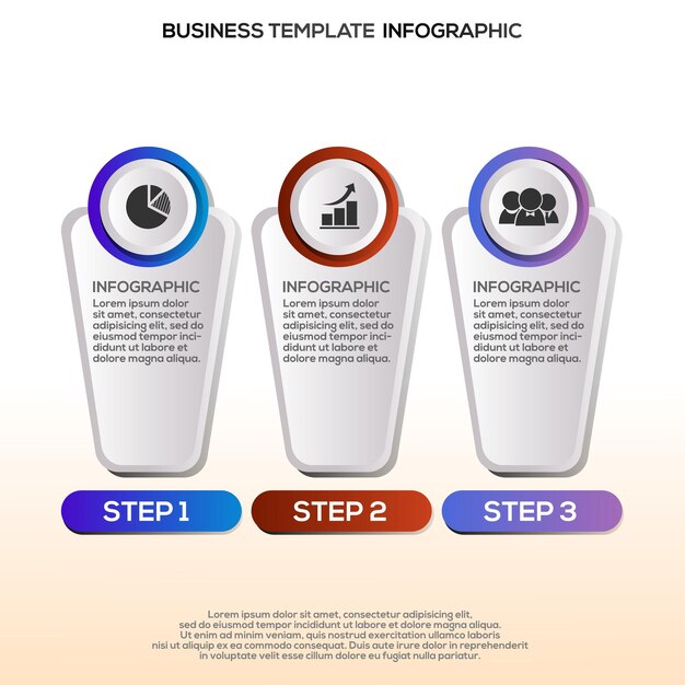 Premium-vektor gradient infografik schritte vorlage