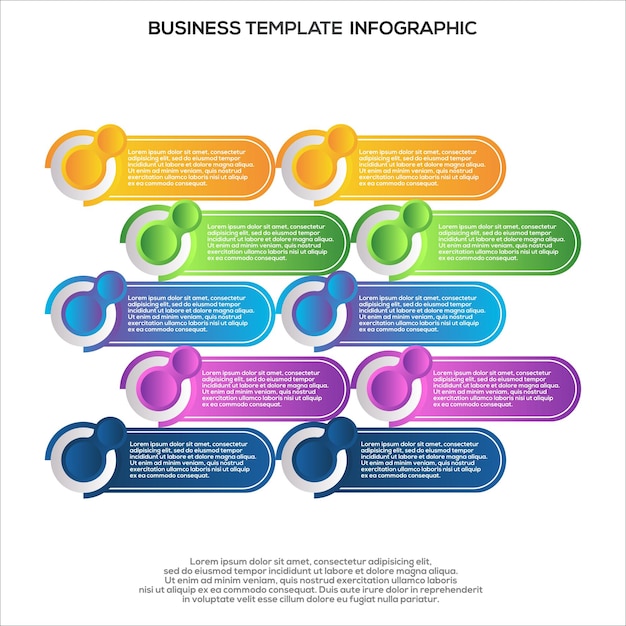 Premium-vektor gradient infografik schritte vorlage