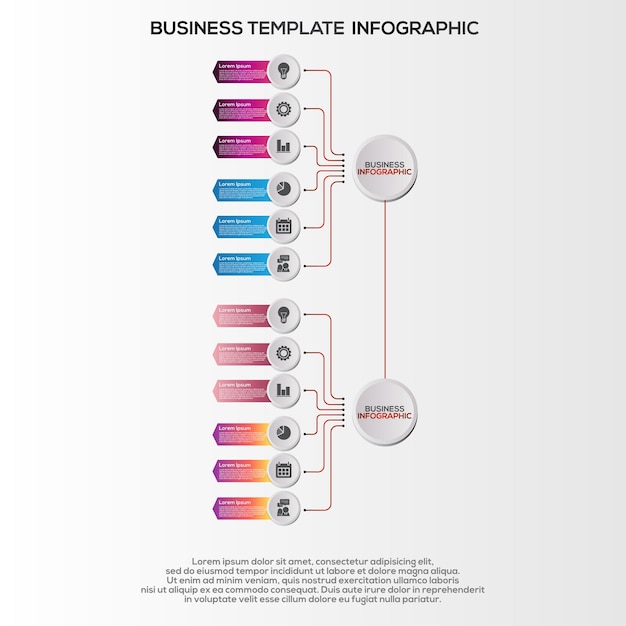 Premium-vektor gradient infografik schritte vorlage