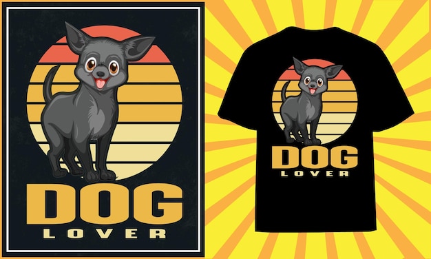 Premium-Vektor im Retro-Hunde-T-Shirt-Design