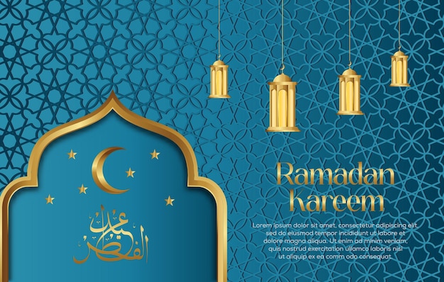Premium-Vektor Islamischer Stil Ramadan Kareem und Eid Dekorativer Hintergrund