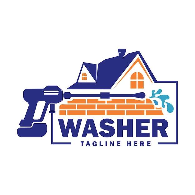 Premium-waschmaschine-logo-design-vorlage