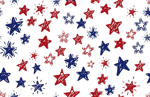 Presidents Day Independence Day USA Handgezeichnete Illustration Stars Grunge