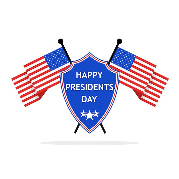 Presidents day-logo in flachem design vektorgrafiken abstraktes presidents day-logo mit schild an