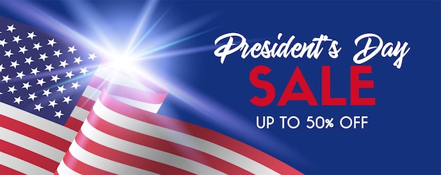Presidents Day Sale Vektor langes Banner für soziale Medien Rabattvorlage