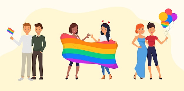 Pride Day Liebespaar LGBT Konzept Illustration