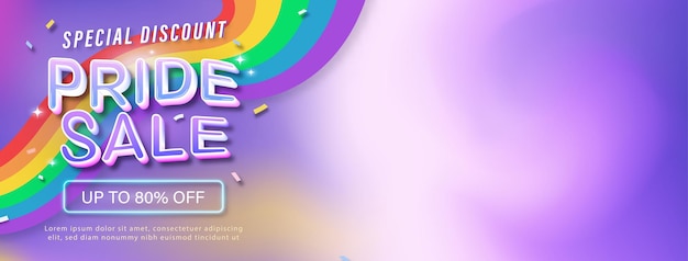 Vektor pride-monats-banner-hintergrund mit farbenfrohem lgbt-regenbogen-design