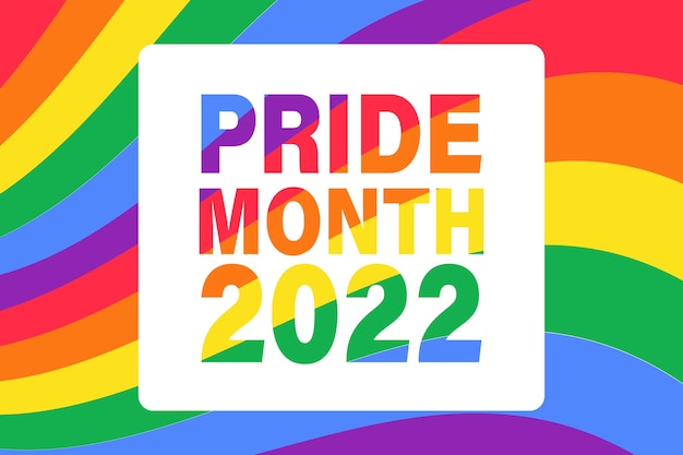 Pride month 2022 horizontale bannervorlage regenbogen lgbtq gay pride flag farben gestreifter hintergrund