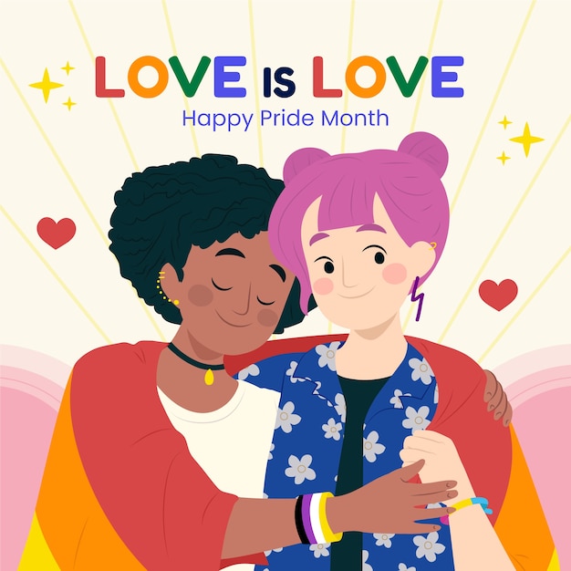 Pride Month handgezeichnete flache LGBT-Illustration