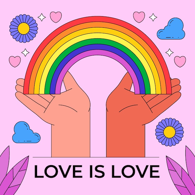 Vektor pride month handgezeichnete lgbt-illustration