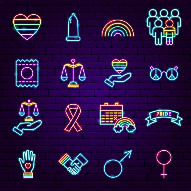 Pride Month Neon-Symbole