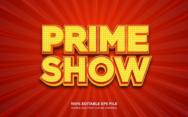 Prime show 3d bearbeitbarer textstileffekt