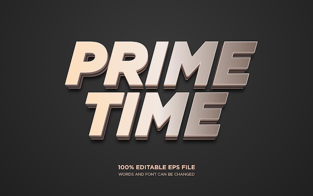 Prime time 3d bearbeitbarer textstileffekt