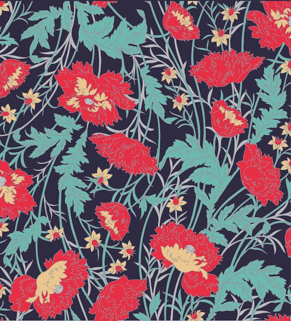 Print6367 blumen rot rot lila