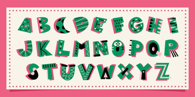 Printcolorful font design mit abstrakten formen