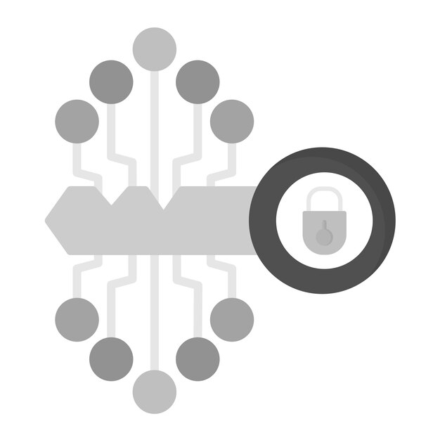 Vektor privates schlüsselsymbol-vektorbild kann für kryptowährungen verwendet werden