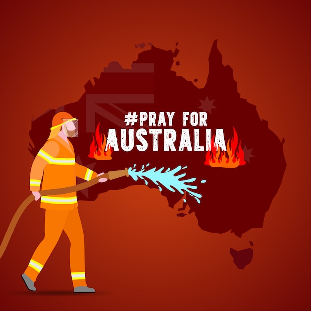 Probleme waldbrand in australien illustration