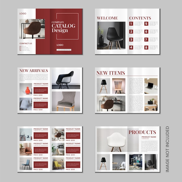 Vektor produktkatalog-design oder 12-seiten-katalogvorlage-design