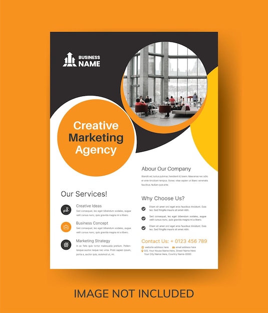 Professional corporate business flayer design marketing abstract flyer moderne einseitige vorlage