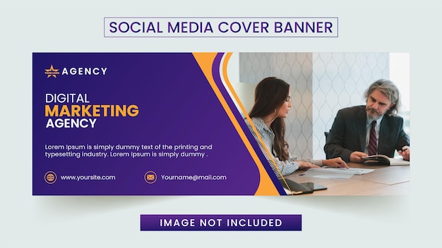 Professionelle agentur für digitales marketing social media-cover-banner-vorlage
