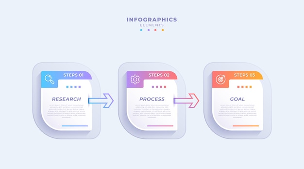 Vektor professionelle business-infografik-vorlage mit drei schritten oder optionen