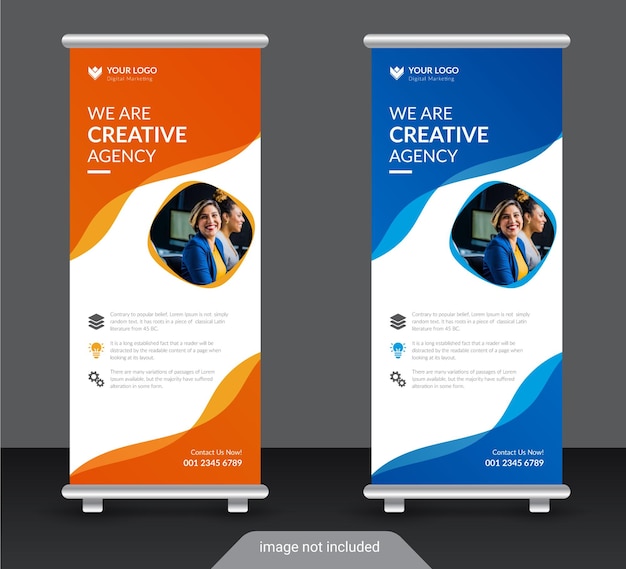 Professionelle corporate roll-up- oder x-banner-designvorlage