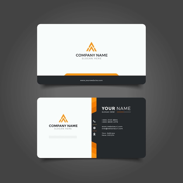Professionelle elegante orange und schwarze moderne visitenkarten-design-unternehmensvorlage