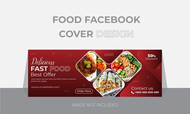 Vektor professionelle flat-food-social-webinar- und facebook-cover-design-vorlage