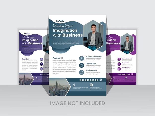 professionelle Geschäftsflyer-Vorlage in A4-Größe mit Vektor-Bleed-Modern-Corporate-Design