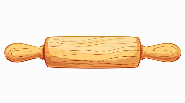 Vektor professionelle holz-rolling-pin-clipart-vektorillustration für backen und kochen
