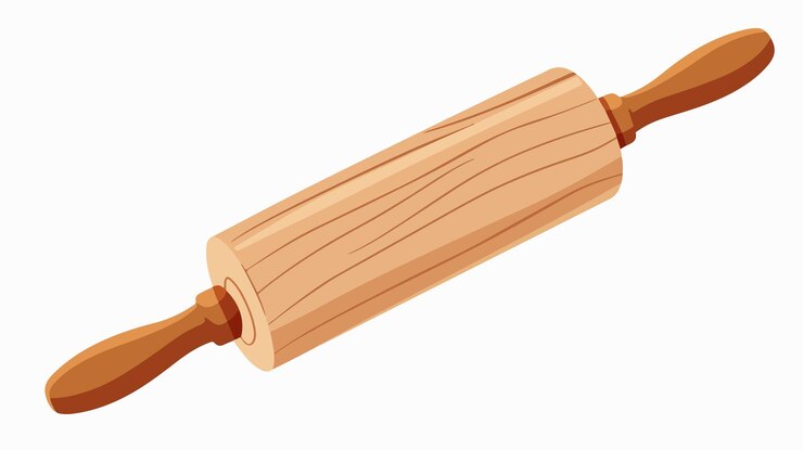 Vektor professionelle holz-rolling-pin-clipart-vektorillustration für backen und kochen
