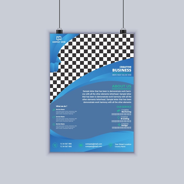 Professionelle, kreative, druckfertige, vertikale Premium-Flyervorlage für Unternehmen