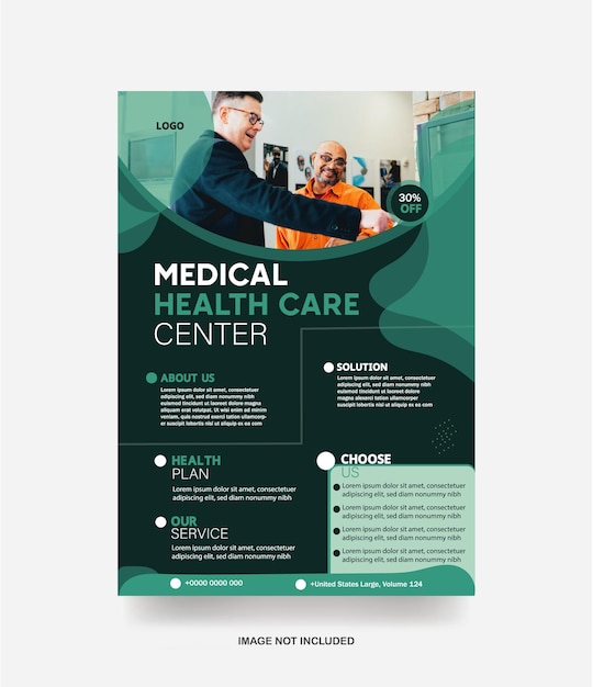 Vektor professionelle medizinische flyer business corporate flyer banner cover klinik poster design-vorlage