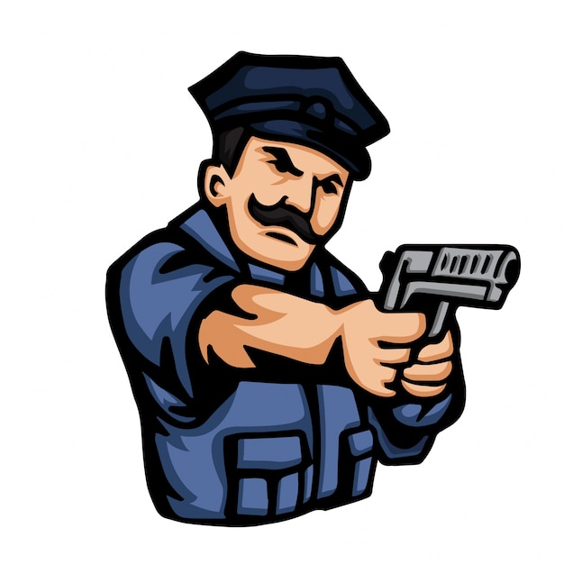 Vektor professionelle polizei-charakter-illustration