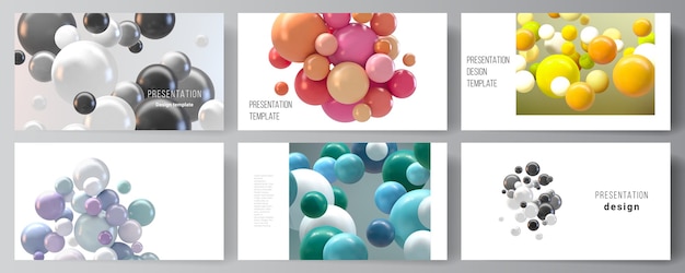 Professionelle Präsentationsdesignvorlage mit Luftballons
