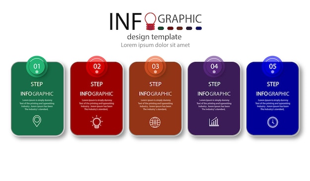 Professionelle schritte infografik