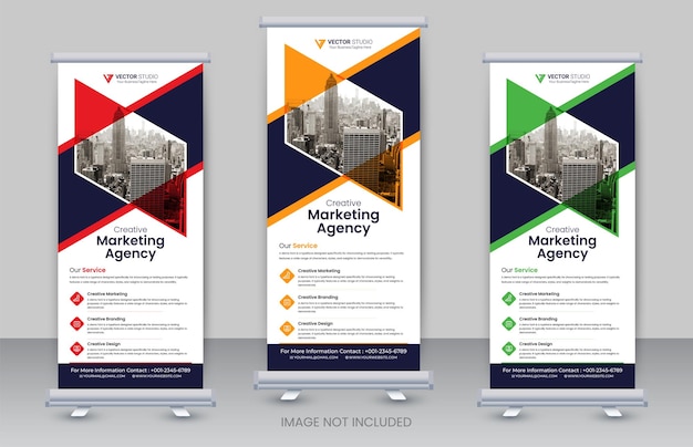 Professionelle Unternehmenskonferenz x Banner-Design oder Roll-up-Banner-Vektorvorlage