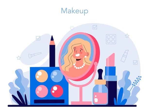 Professioneller Künstler des Make-up-Künstlerkonzepts, der ein Schönheitsverfahren durchführt