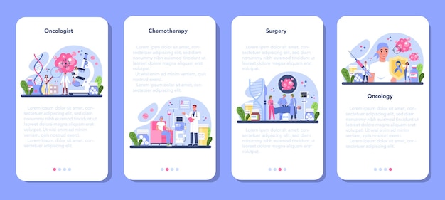 Professioneller onkologe-bannersatz für mobile anwendungen.