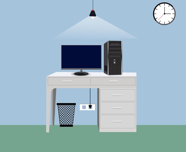 Professioneller Schreibtisch mit flachem Design
