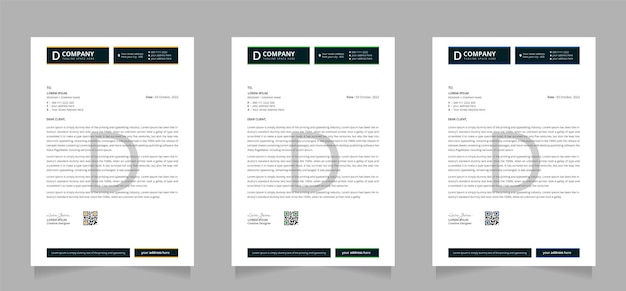 Professionelles Corporate-Business-Briefkopf-Template-Design. Vektorgrafik-Design.