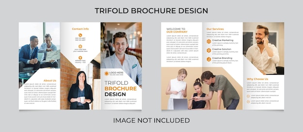 Professionelles dreifaches broschürenvorlagendesign für unternehmen mit modernem stil